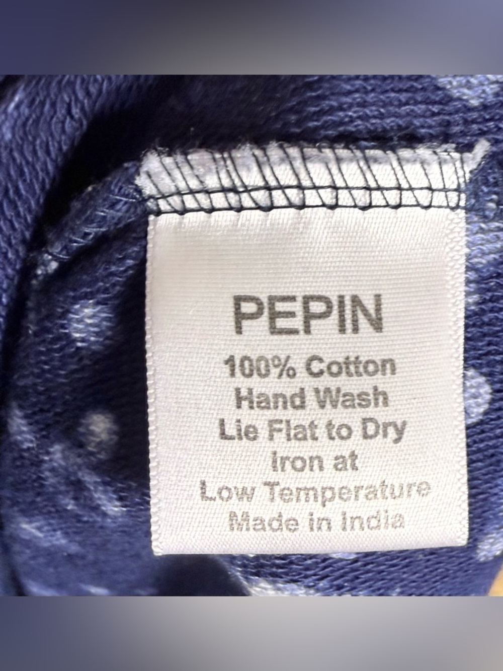 PEPIN Margo Hand Dyed Block Print Sweatshirt Blue Size S/M - Picture 7 of 8